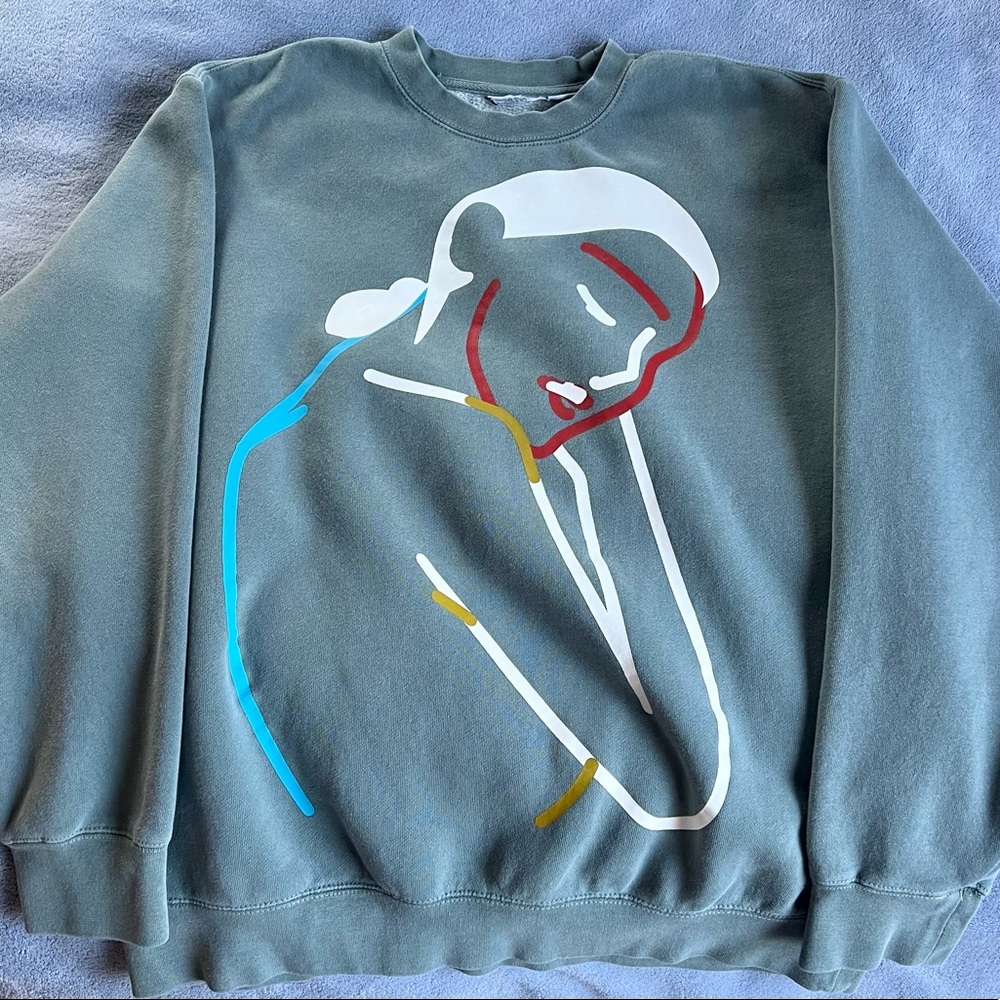 Grey-Green Obey Crewneck Sweater